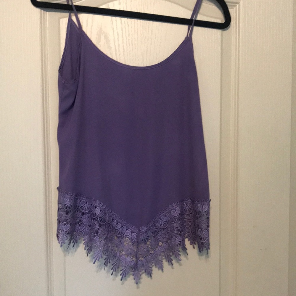 Camisole with lace hem